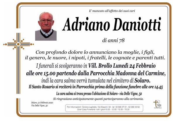 Daniotti Adriano - Sala Onoranze Funebri